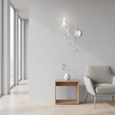 Wandlampe Wandleuchten Wandleuchte Lüster Wand Lampen Silber Kristall