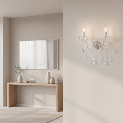 Kristall Wandlampe Lüster Wandleuchten Wandleuchte Wand Lampen Silber