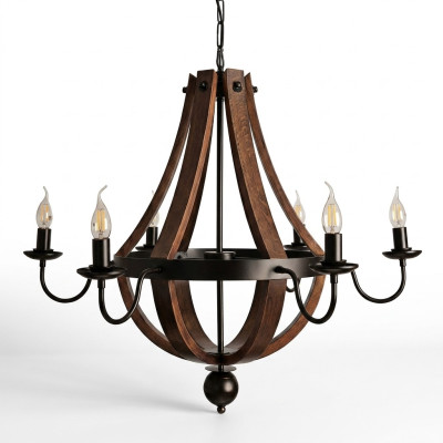 Braune Kronenkronleuchter Deckenleuchter Holz Kronleuchter Lampe Lüster