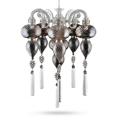 Deckenleuchter Lüster Kronleuchter Deckenlampe Lampen Glas Silber Neu