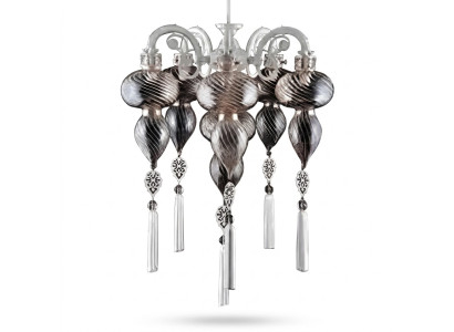 Deckenleuchter Lüster Kronleuchter Deckenlampe Lampen Glas Silber Neu