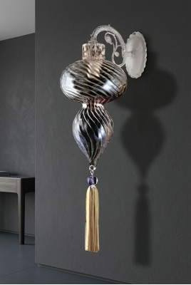 Wandlampe Wandleuchten Wandleuchte Lüster Wand Lampen Silber Glas Art