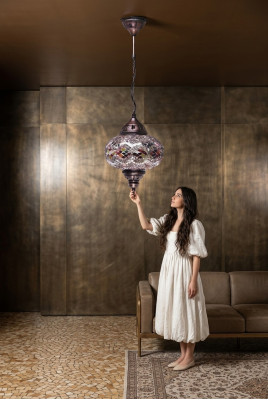 Deckenleuchter Lüster Kronleuchter Deckenlampe Lampen Glas Silber Neu
