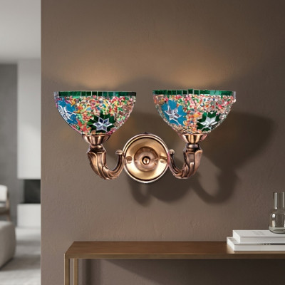 Wandlampe Wandleuchten Wandleuchte Lüster Wand Lampen Gold Glas Luxus