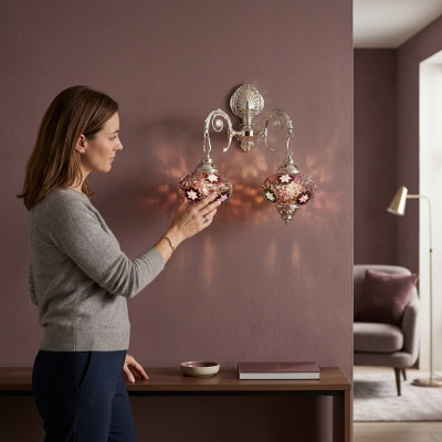 Wandleuchte Wandlampe Wandleuchten Art Lüster Wand Lampen Weiß Glas