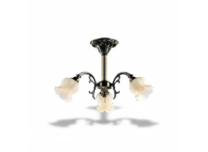 Deckenleuchter Blumen Lüster Kronleuchter Deckenlampe Lampe Glas Grau