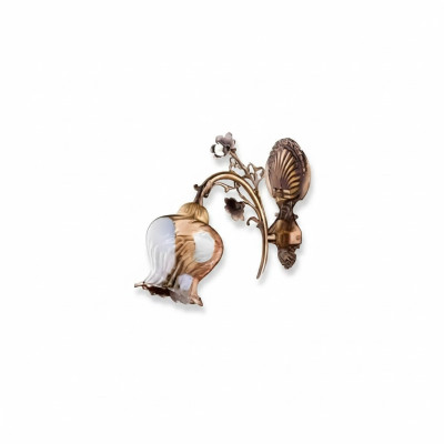 Wandlampe Wandleuchten Blumen Wandleuchte Lüster Wand Lampe Braun Glas