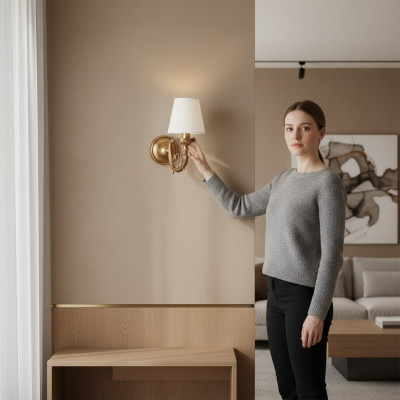 Wandlampe Wandleuchten Art Wandleuchte Lüster Wand Lampen Weiß Gold