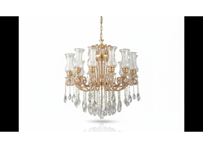Luxus Lüster Kristall Deckenleuchter Kronleuchter Deckenlampe Gold Lampe