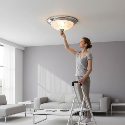 Lampen Lüster Deckenleuchter Kronleuchter Deckenlampe Silber Glas Neu