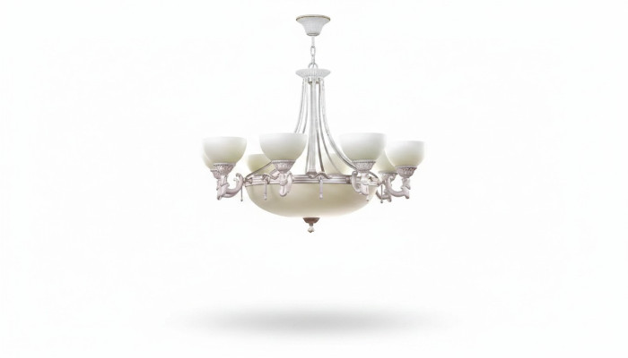 Lampen Deckenleuchter Lüster Kronleuchter Weiß Deckenlampe Glas Modern