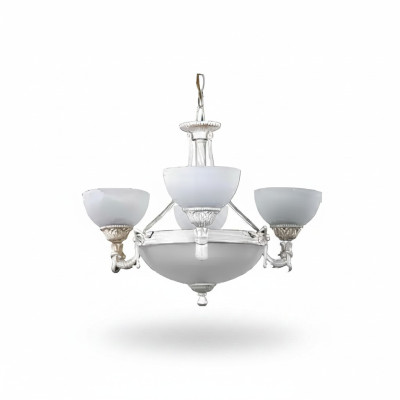 Kronleuchter Deckenleuchter Lüster Modern Deckenlampe Weiß Glas Lampen