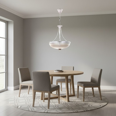 Kronleuchter Deckenleuchter Lüster Modern Deckenlampe Beige Glas Lampen