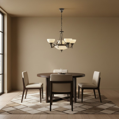 Kronleuchter Deckenleuchter Lüster Deckenlampe Glas Beige Lampen Neu