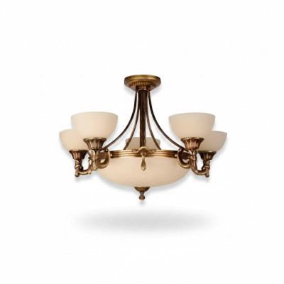 Beige Deckenlampe Kristallhängeleuchte Gold Glaslüster Kristallprunkleuchte