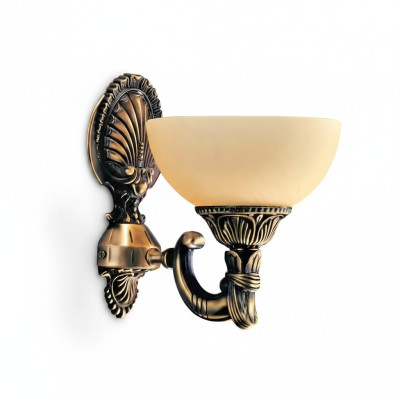Wandlampe Wandleuchten Wandleuchte Lüster Wand Lampe Beige Glas Gold