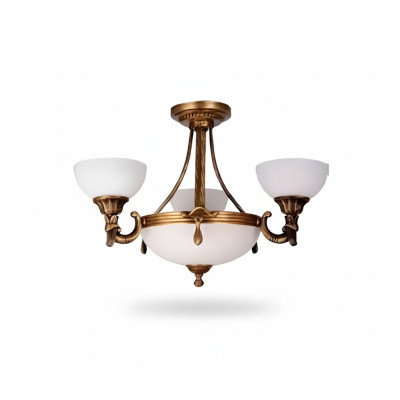 Klassische Weiße Deckenlampe Pendelleuchte Gold Design Kronleuchter