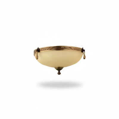 Lüster Deckenleuchter Lampe Deckenlampe Kronleuchter Glas Beige Art
