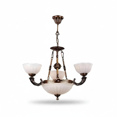 Deckenleuchter Lampe Weiß Deckenlampe Lüster Kronleuchter Glas Art