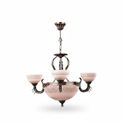 Deckenlampe Lüster Deckenleuchter Lampe Kronleuchter Glas Braun Gold