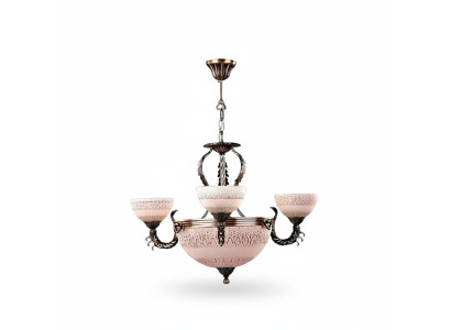 Deckenlampe Lüster Deckenleuchter Lampe Kronleuchter Glas Braun Gold
