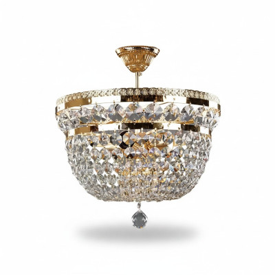 Kronleuchter Luxus Lüster Deckenlampe Deckenleuchter Gold Kristall Art