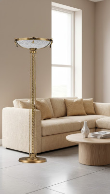 Stehlampe Standlampe Stand Luxus Leuchten Lampen Lampe Gold 170 cm