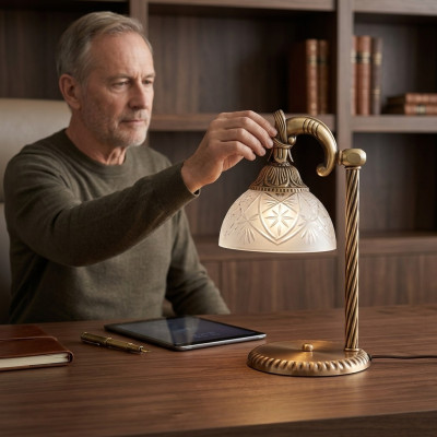 Tischleuchte Tischlampe Lampe Leuchten Gold Lampen Glas Gold Grau Art