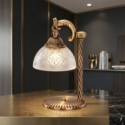 Tischleuchte Tischlampe Lampe Leuchten Gold Lampen Glas Gold Grau Art