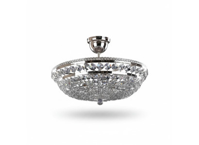Rund Silber Luxus Deckenlampe Lüster Deckenleuchter Silber Kronleuchter Kristall