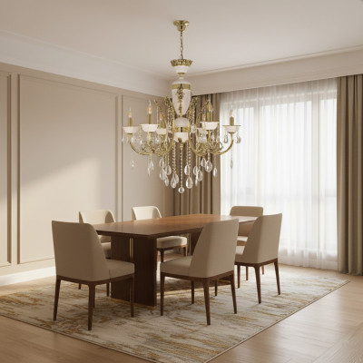 Luxus Kronleuchter Deckenlampe Luster Deckenleuchte Gold Kristall 60x100cm