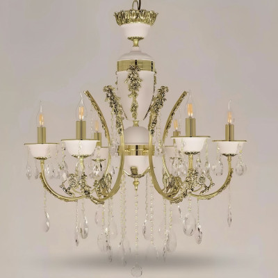 Luxus Kronleuchter Deckenlampe Luster Deckenleuchte Gold Kristall 60x100cm