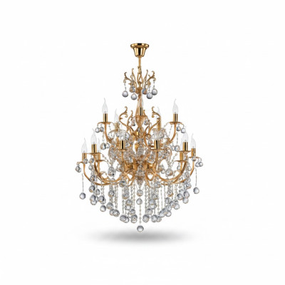 Deckenleuchter Luxus Kronleuchter Deckenlampe Lüster Gold Kristall 75x125