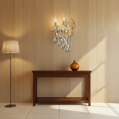 Wandlampe Wandleuchten Wandleuchte Lüster Wand Lampen Kristall Gold