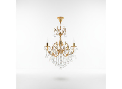 Kronleuchter Deckenleuchter Luxus Deckenlampe Lüster Gold Kristall