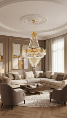Kronleuchter Deckenleuchter Luxus Deckenlampe Lüster Kristall Gold Lampe