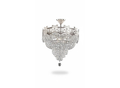 Deckenleuchter Luxus Kronleuchter Deckenlampe Lüster Silber Kristall Lampe