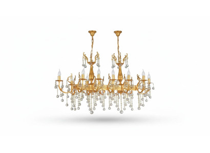 Deckenleuchter Luxus Kronleuchter Deckenlampe Lüster Gold Kristall Lampe