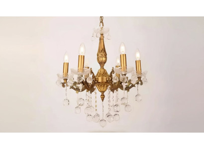 Kronleuchter Deckenleuchter Luxus Gold Deckenlampe Lüster Kristall Art