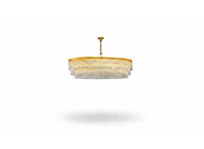 Luxus Lüster Deckenleuchter Gold Kronleuchter Deckenlampe Kristall Art