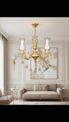 Deckenleuchter Kronleuchter Gold Deckenlampe Lüster Kristall Lampe