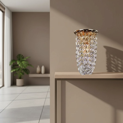 Lampe Deckenleuchter Kronleuchter Gold Deckenlampe Lüster Kristall