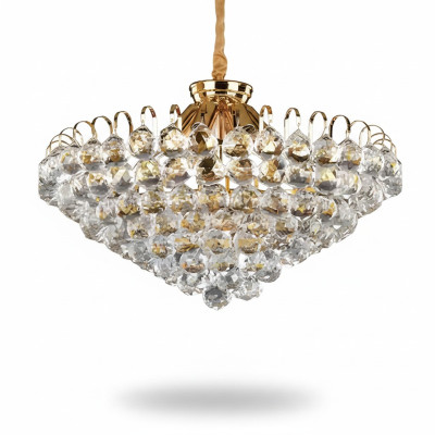 Deckenleuchter Luxus Gold Kronleuchter Deckenlampe Lüster Kristall Art