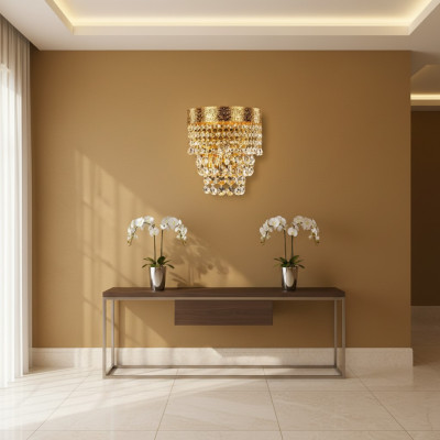 Lampen Wandlampe Wandleuchten Wandleuchte Lüster Wand Kristall Gold