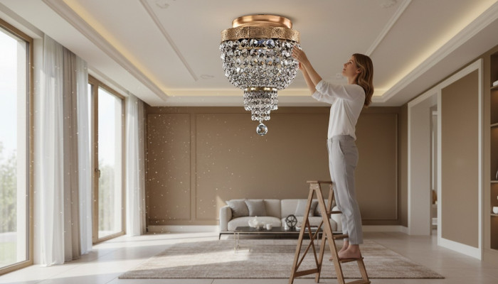 Deckenleuchter Luxus Gold Kronleuchter Deckenlampe Lüster Kristall Art