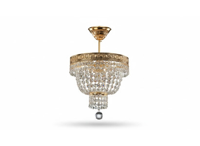 Kronleuchter Deckenleuchter Luxus Gold Deckenlampe Lüster Kristall Art