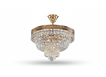 Kronleuchter Deckenleuchter Luxus Gold Deckenlampe Lüster Kristall Art