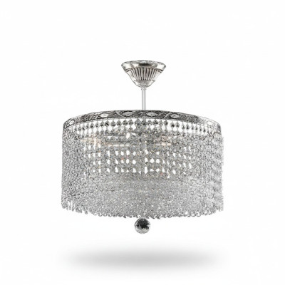 Runde Deckenlampe Kristall Deckenleuchter Luxus Silber Kronleuchter Lüster