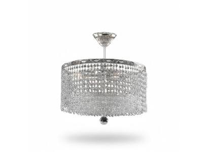 Runde Deckenlampe Kristall Deckenleuchter Luxus Silber Kronleuchter Lüster
