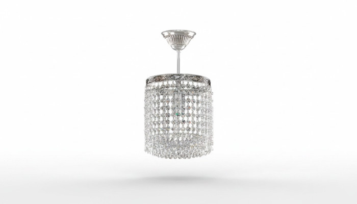 Lüster Deckenlampe Kristall Deckenleuchter Luxus Silber Kronleuchter